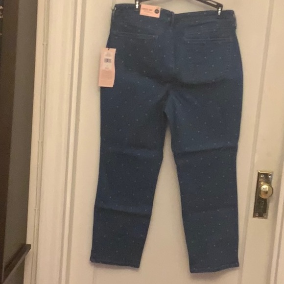NWT NYDJ slim ankle side slits polka jeans. - Picture 5 of 5